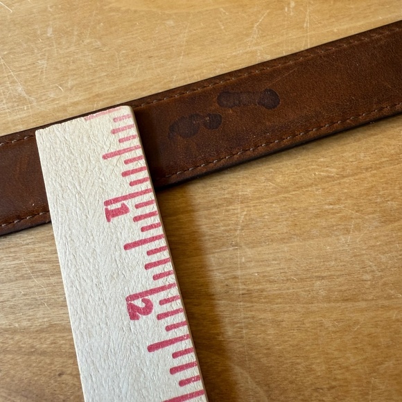 ORVIS LEATHER BELT BROWN WESTERN SOLID BRASS BUCKLE WESTERN CLASSIC MEN SZ 40 - Picture 7 of 10